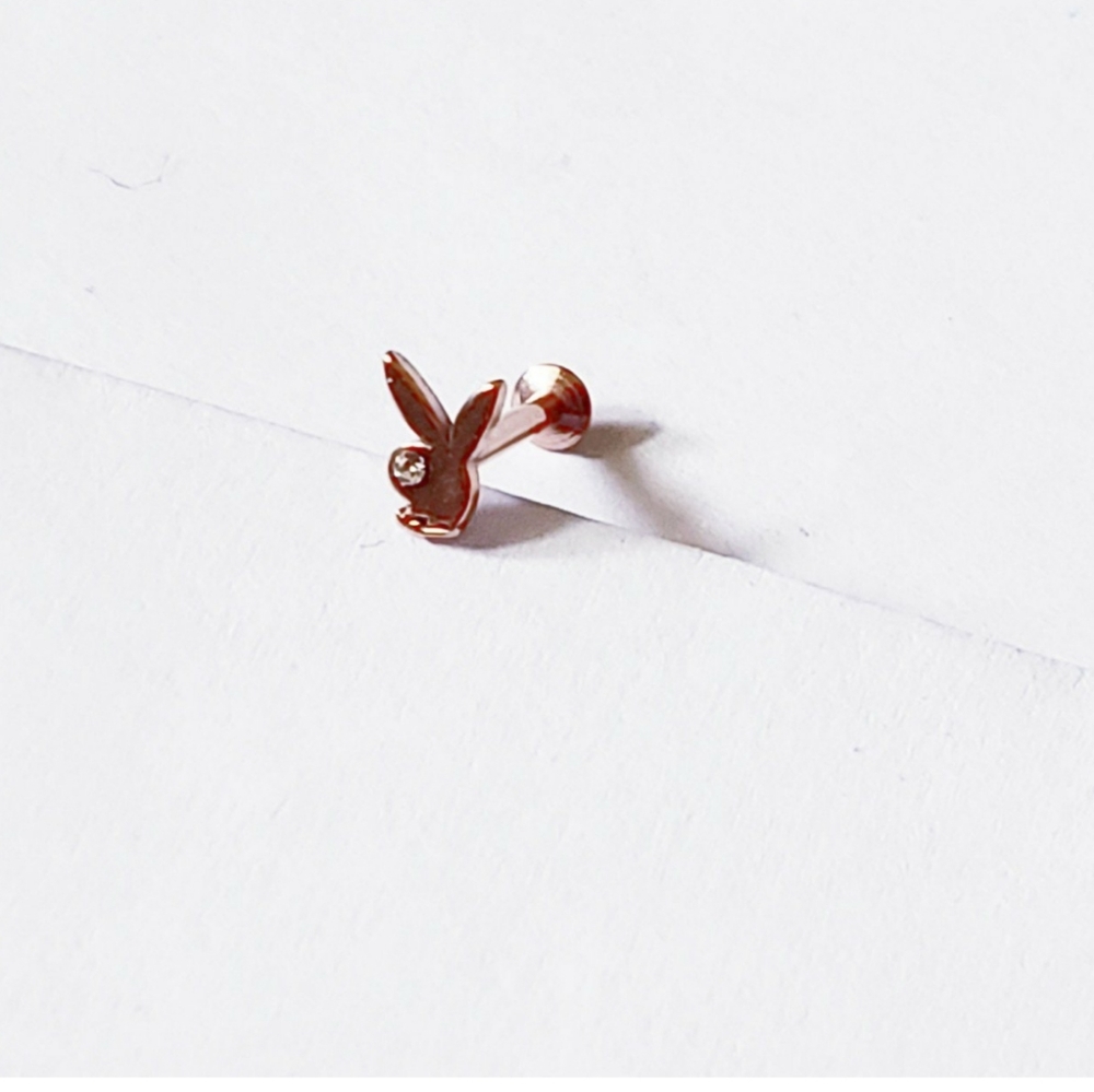 16g playboy Tragus helix conch cartilage piercing
